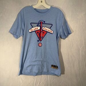 chicago cubs t shirt Unisex M Light Blue Wrigleville Street Sign Logo